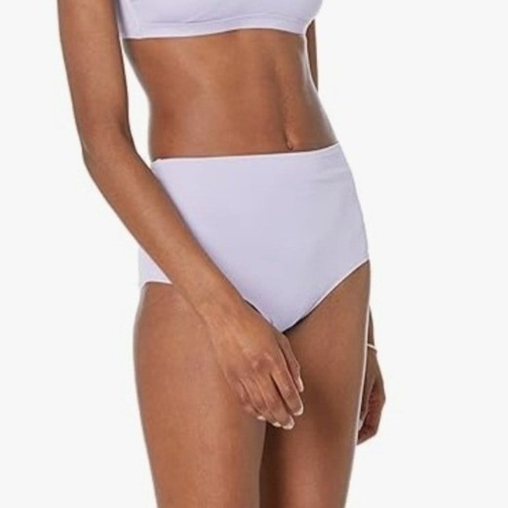 Amazon Essentials Women Lavender High Waisted Bikini Bottoms UPF 50+ 1X Plus New